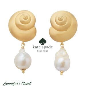 Kate Spade Gold-Tone Freshwater Pearl Drop Statement Earrings / NWT